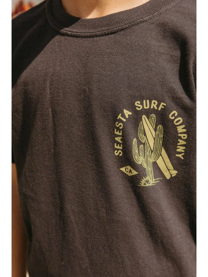 Seaesta Surf- Surf Cactus Tee in Charcoal