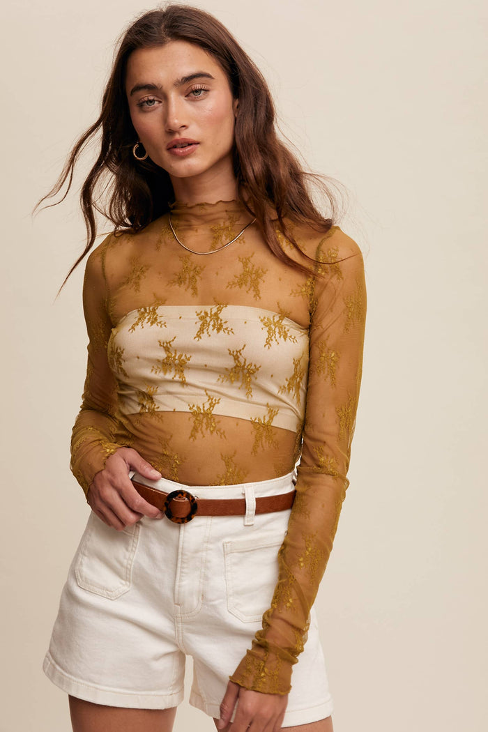 SHEER LACE LONG SLEEVE