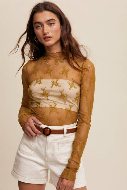 SHEER LACE LONG SLEEVE