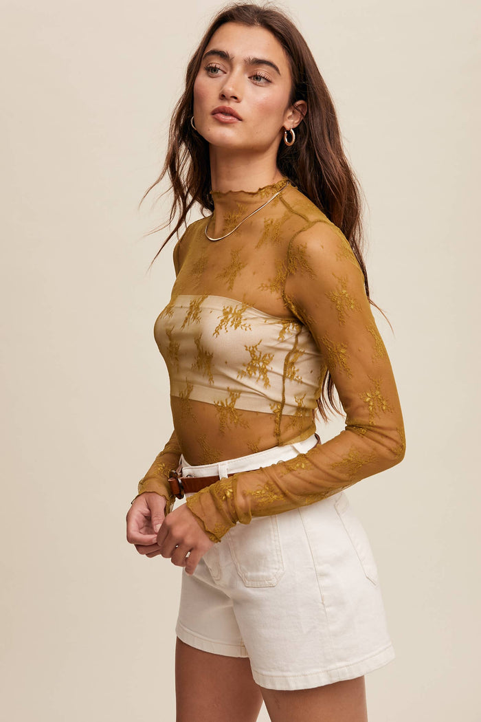 SHEER LACE LONG SLEEVE
