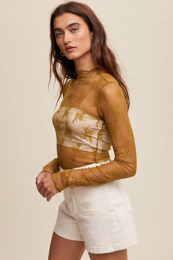 SHEER LACE LONG SLEEVE