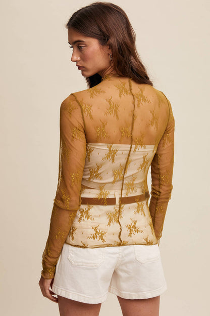 SHEER LACE LONG SLEEVE