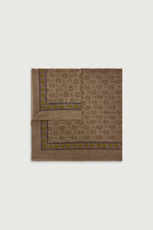 Soeur – Foulard Classique Wool Scarf in Brown/Grey