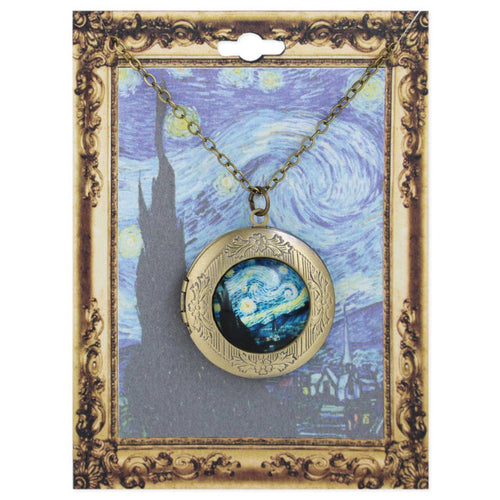 STARRY NIGHT GOLD LOCKET NECKLACE