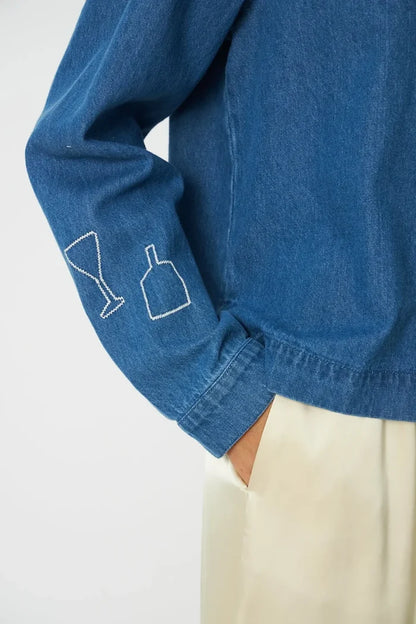 Stella Nova – Denim Shirt with Artwork in Denim Blue