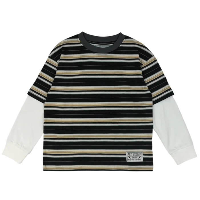 Tiny Whales – The 90s Long Sleeve Tee in Black
