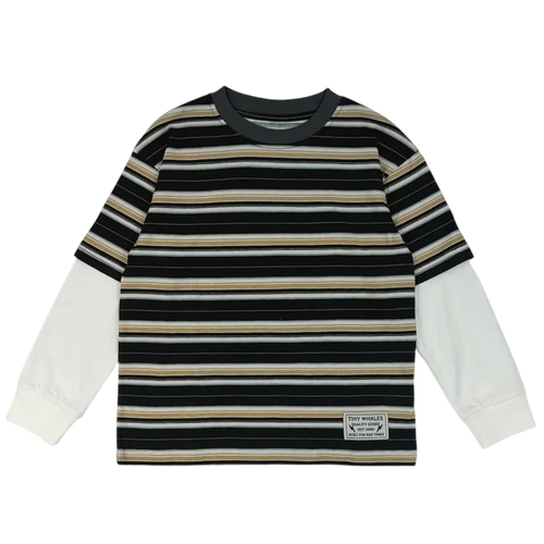 Tiny Whales – The 90s Long Sleeve Tee in Black