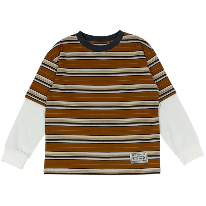 Tiny Whales – The 90s Long Sleeve Tee in Brown