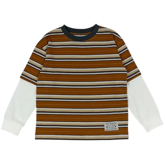 Tiny Whales – The 90s Long Sleeve Tee in Brown