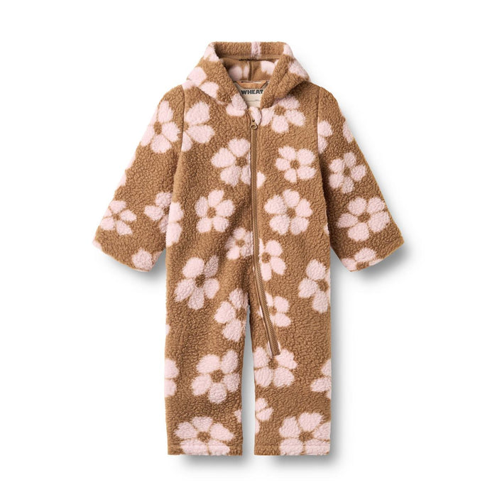 WHEAT – Allo Fleece Suit in Warm Hazel Flowers