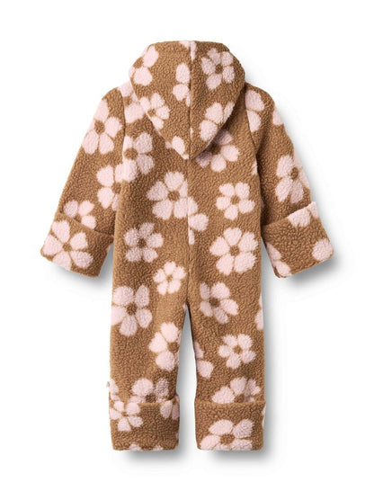 WHEAT – Allo Fleece Suit in Warm Hazel Flowers