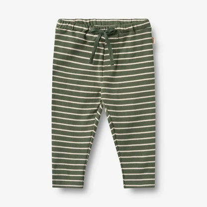 WHEAT – Manfred Jersey Pants in Green Stripe