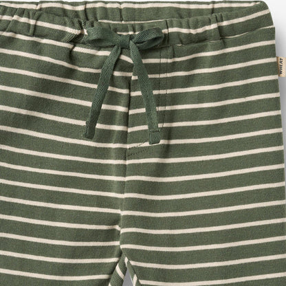 WHEAT – Manfred Jersey Pants in Green Stripe