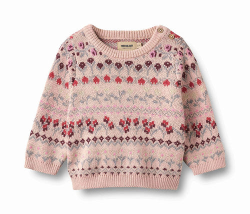 Wheat – Mikmak Jacquard Pullover in Dim Rose