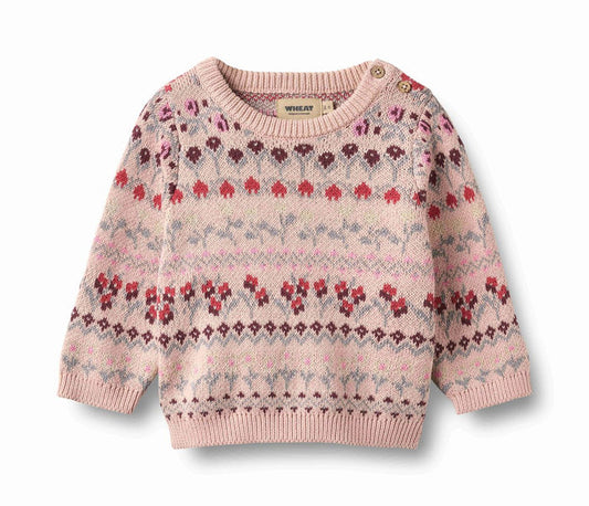 Wheat – Mikmak Jacquard Pullover in Dim Rose
