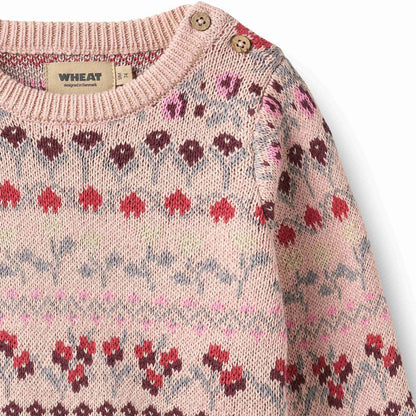 Wheat – Mikmak Jacquard Pullover in Dim Rose