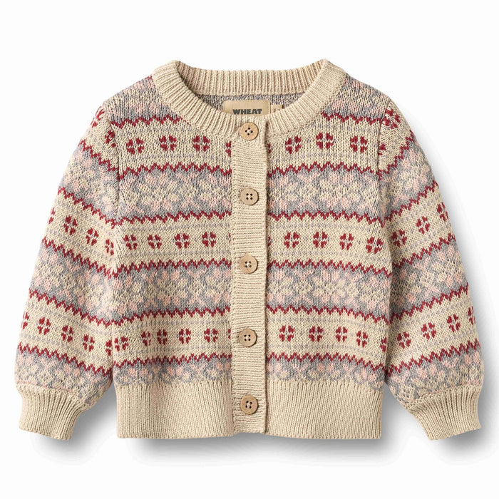 WHEAT – Vikki Jacquard Cardigan in Off White