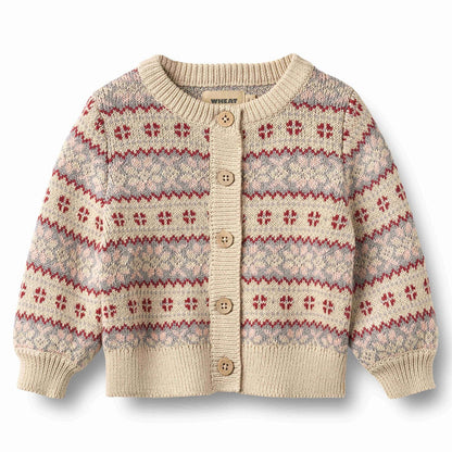 WHEAT – Vikki Jacquard Cardigan in Off White