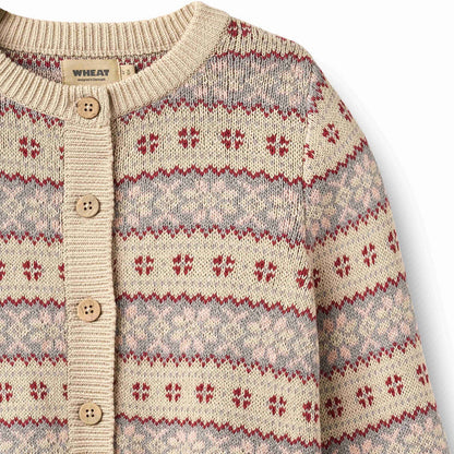 WHEAT – Vikki Jacquard Cardigan in Off White