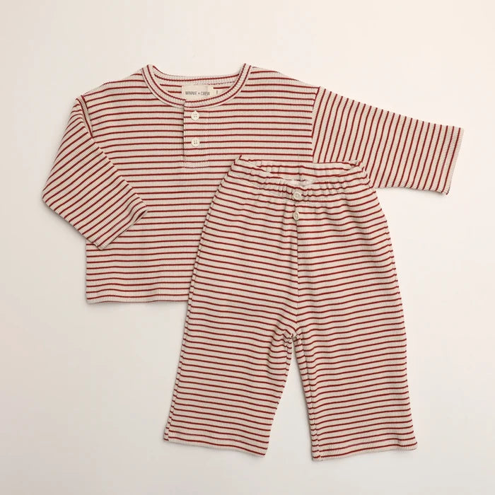 Winnie + Crew - Micky Set in Thin Turtledove Stripe