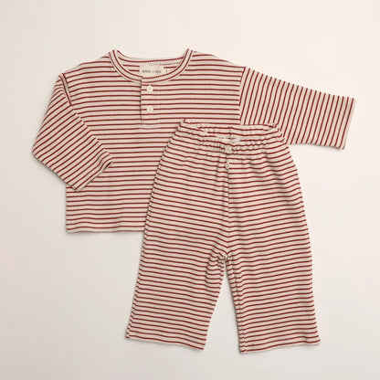 Winnie + Crew - Micky Set in Thin Turtledove Stripe